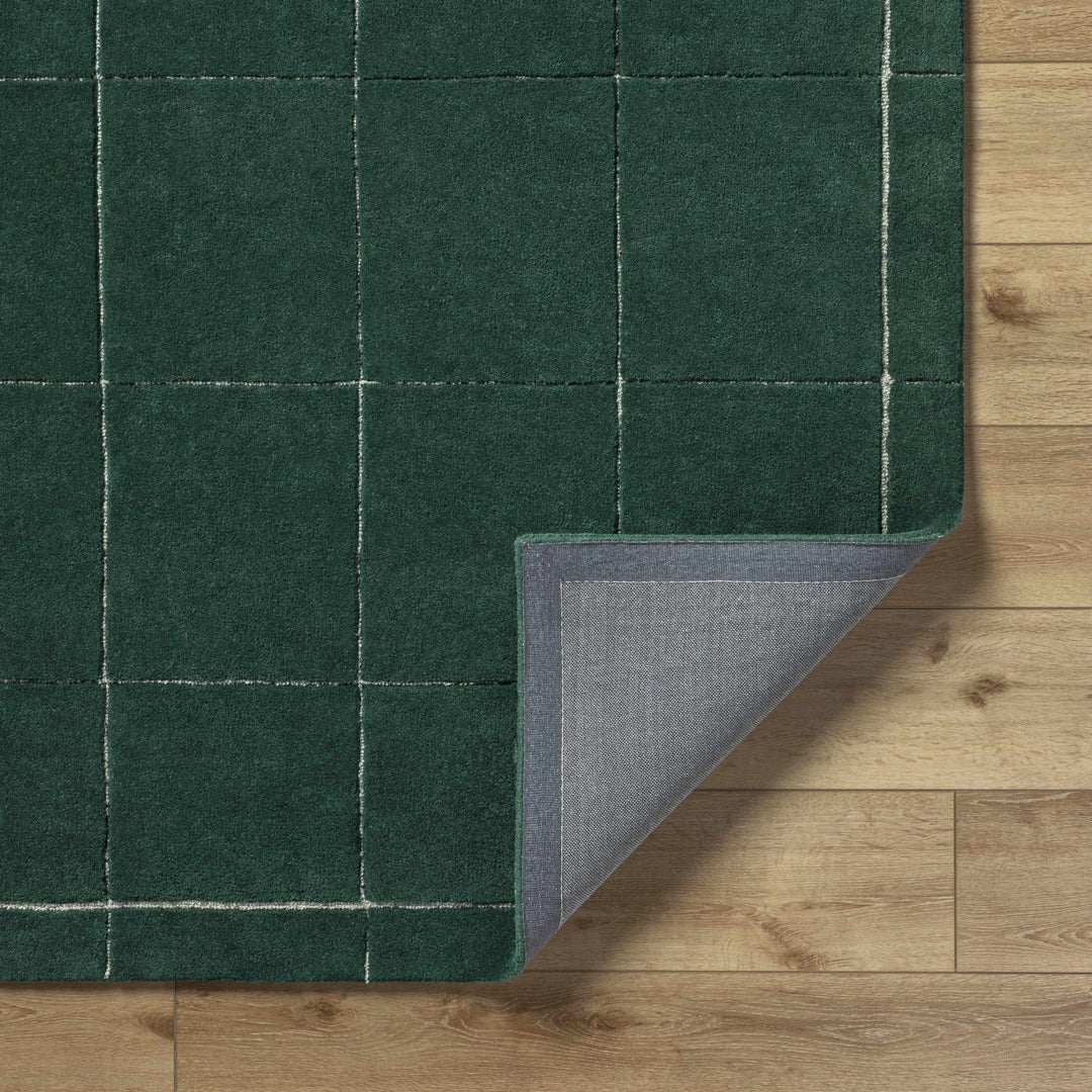 Siarl Green Contemporary Checkered Pattern Hand Tufted Wool Rug - The Rug Decor