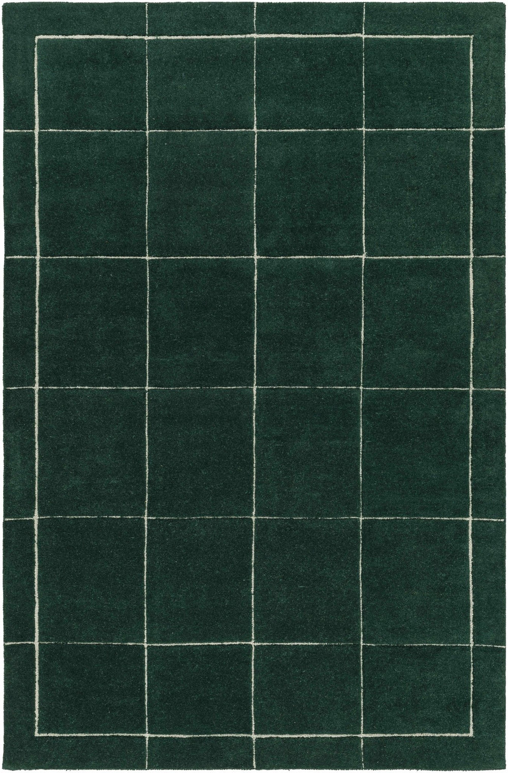 Siarl Green Contemporary Checkered Pattern Hand Tufted Wool Rug - The Rug Decor