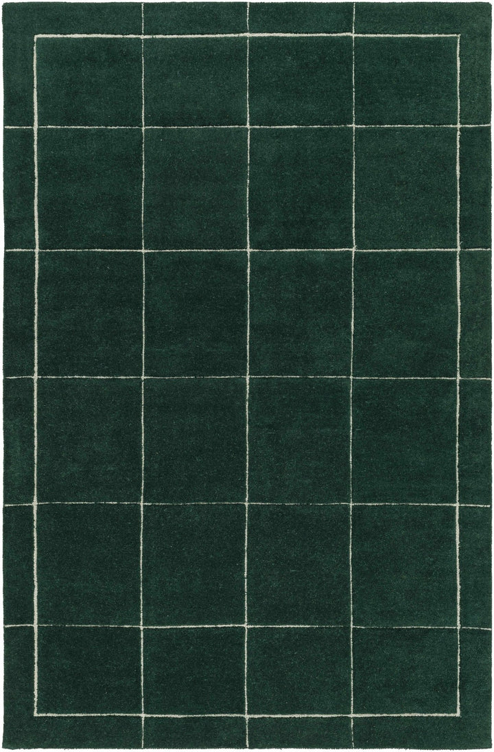 Siarl Green Contemporary Checkered Pattern Hand Tufted Wool Rug - The Rug Decor