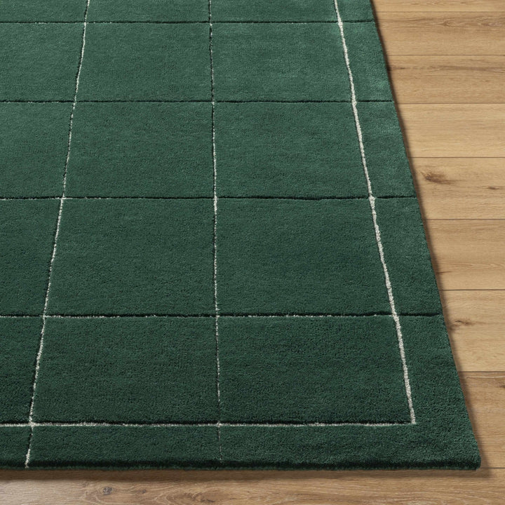 Siarl Green Contemporary Checkered Pattern Hand Tufted Wool Rug - The Rug Decor