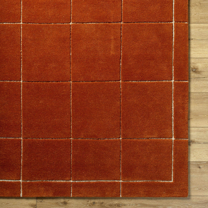 Siarl Modern Geometrical Rust Area Rug - The Rug Decor