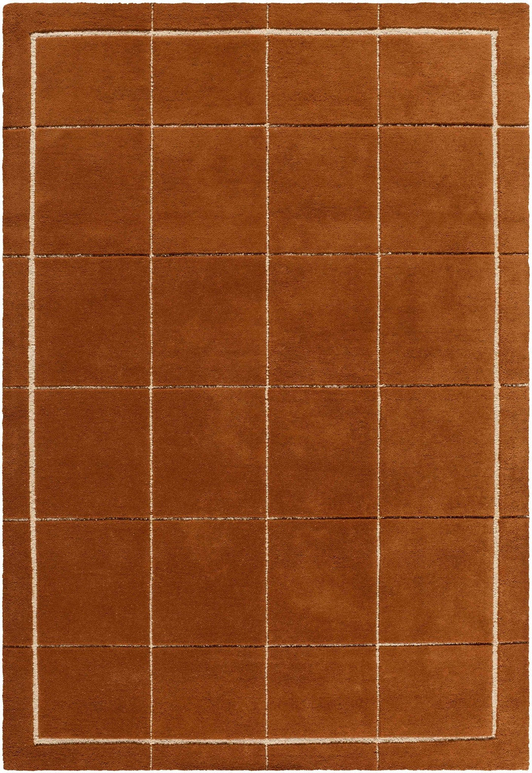 Siarl Modern Geometrical Rust Area Rug - The Rug Decor