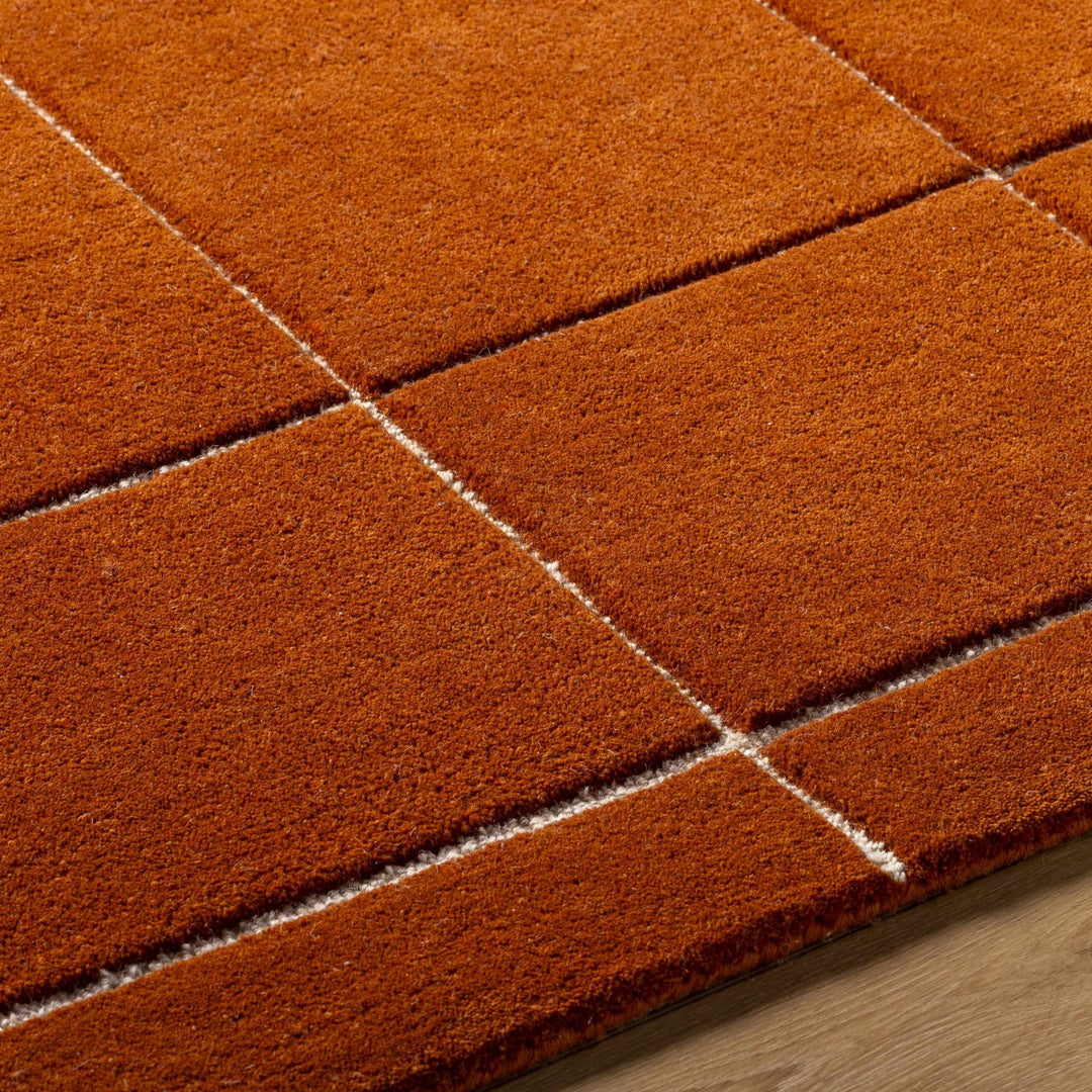 Siarl Modern Geometrical Rust Area Rug - The Rug Decor
