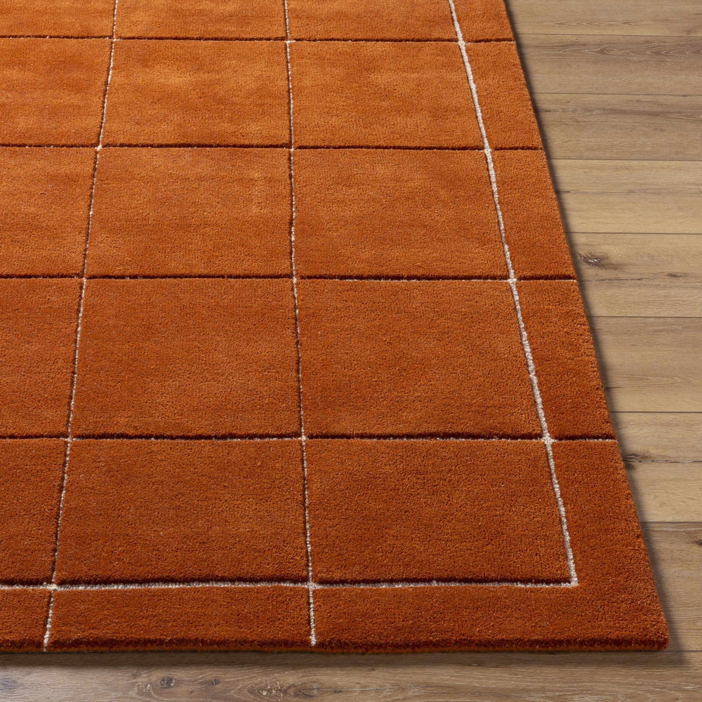 Siarl Modern Geometrical Rust Area Rug - The Rug Decor