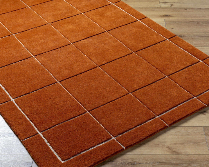 Siarl Modern Geometrical Rust Area Rug - The Rug Decor