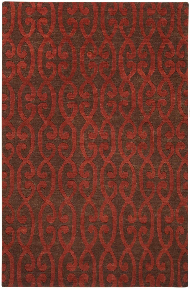 Sidon Contemporary Brown And Rust Rug - The Rug Decor