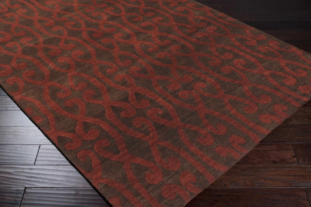Sidon Contemporary Brown And Rust Rug - The Rug Decor