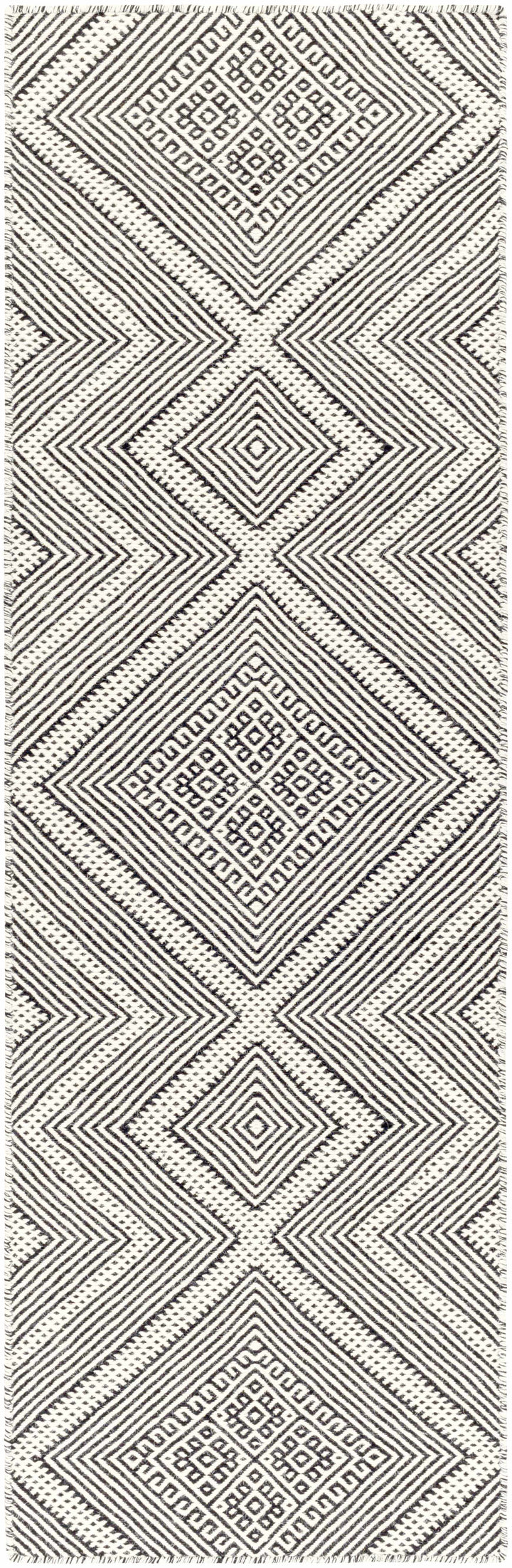 Silifke Ivory And Black Modern Geometrical Hand Woven Area Rug