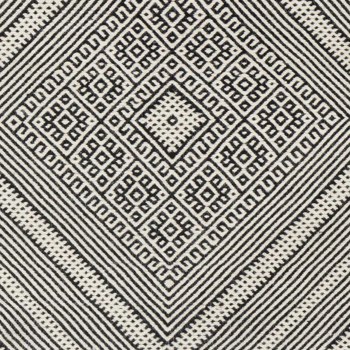 Silifke Ivory And Black Modern Geometrical Hand Woven Area Rug - The Rug Decor