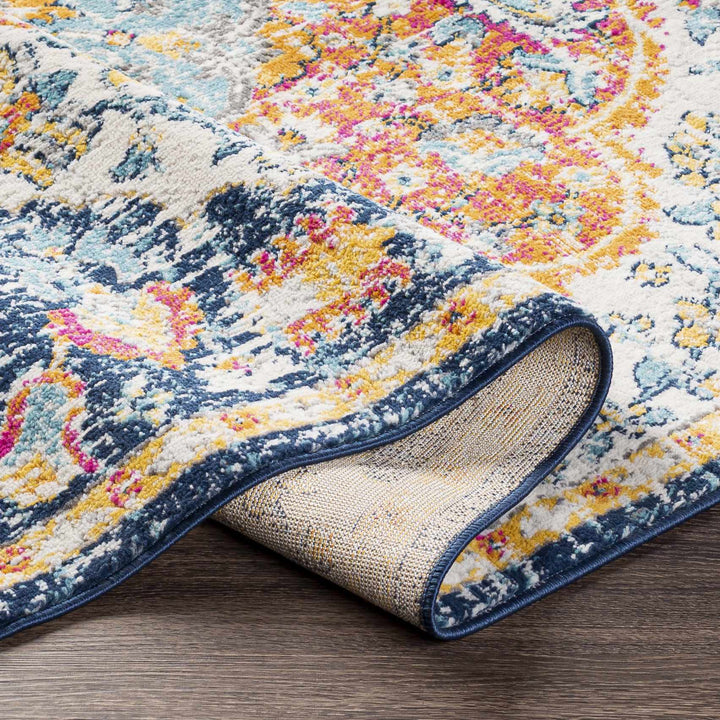 Silkstone Traditional Style Blue And Orange Area Rug