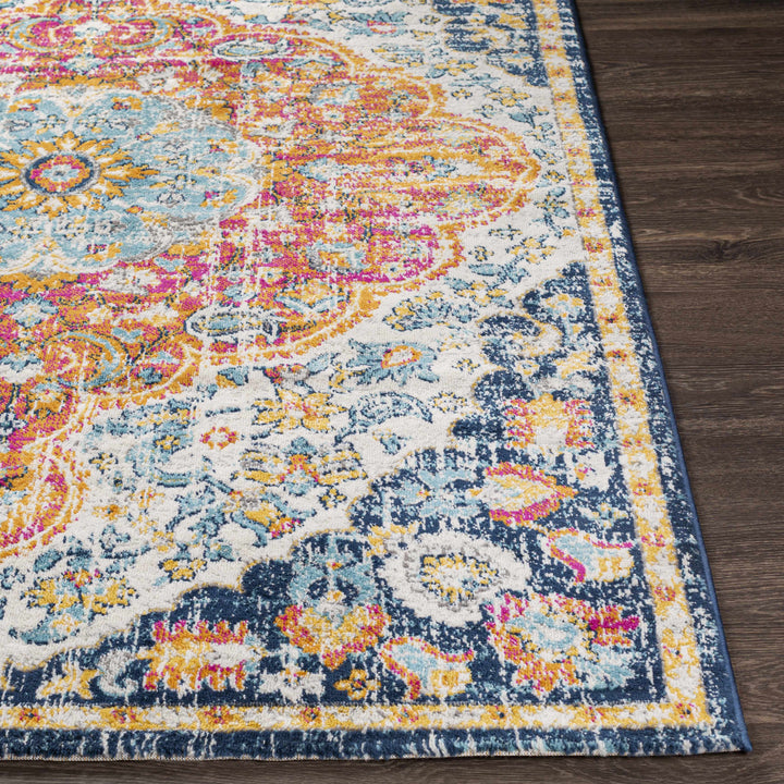 Silkstone Traditional Style Blue And Orange Area Rug