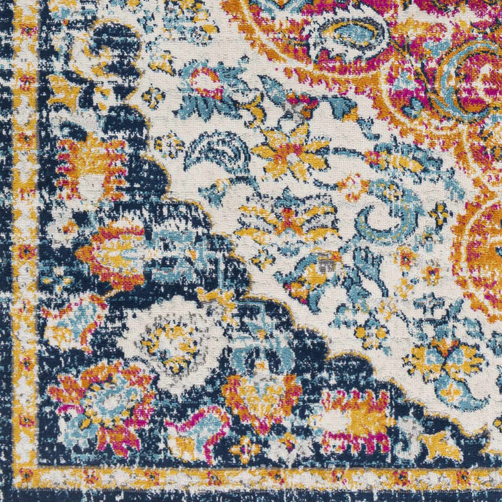 Silkstone Traditional Style Blue And Orange Area Rug
