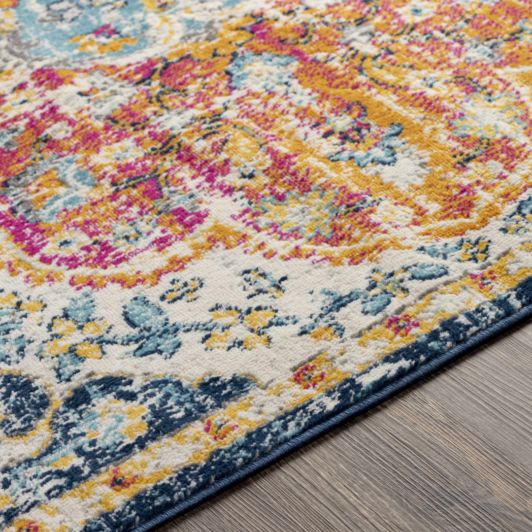 Silkstone Traditional Style Blue And Orange Area Rug