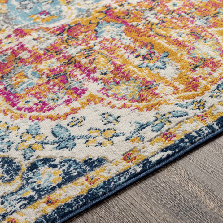 Silkstone Traditional Style Blue And Orange Area Rug - The Rug Decor