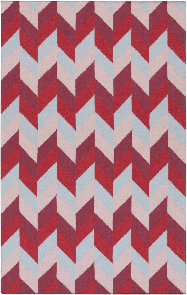 Silsbee Geometrical Red And Peach Area Rug - The Rug Decor