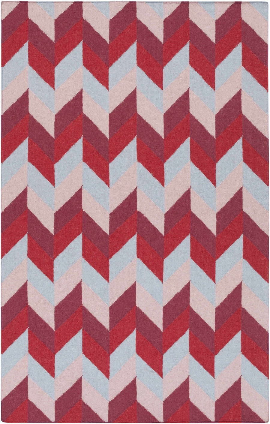 Silsbee Geometrical Red And Peach Area Rug - The Rug Decor
