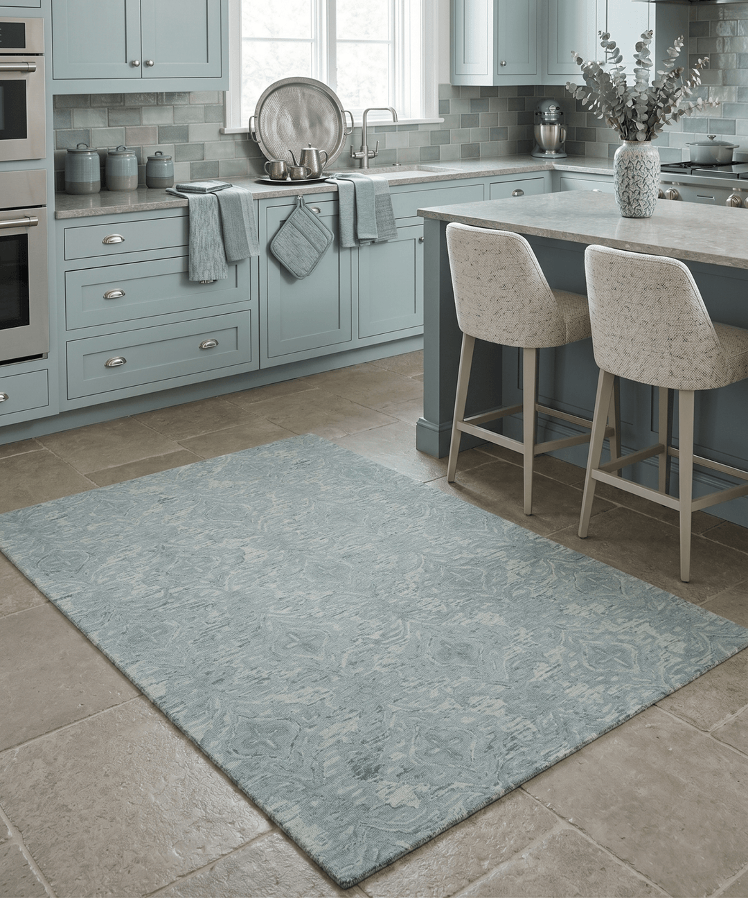 Silver And Beige Modern Style Hand Tufted Wool Area Rug - The Rug Decor