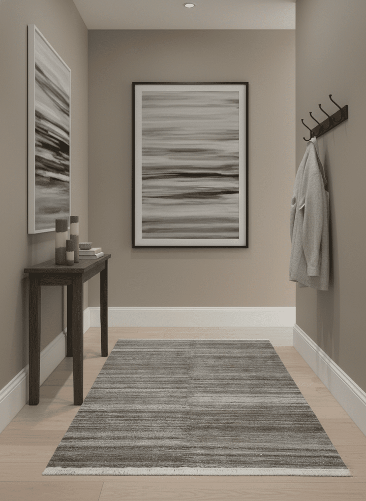 Silver and Charcoal Modern Abstract 5x8 Dari Pet yarn Area Rug - The Rug Decor