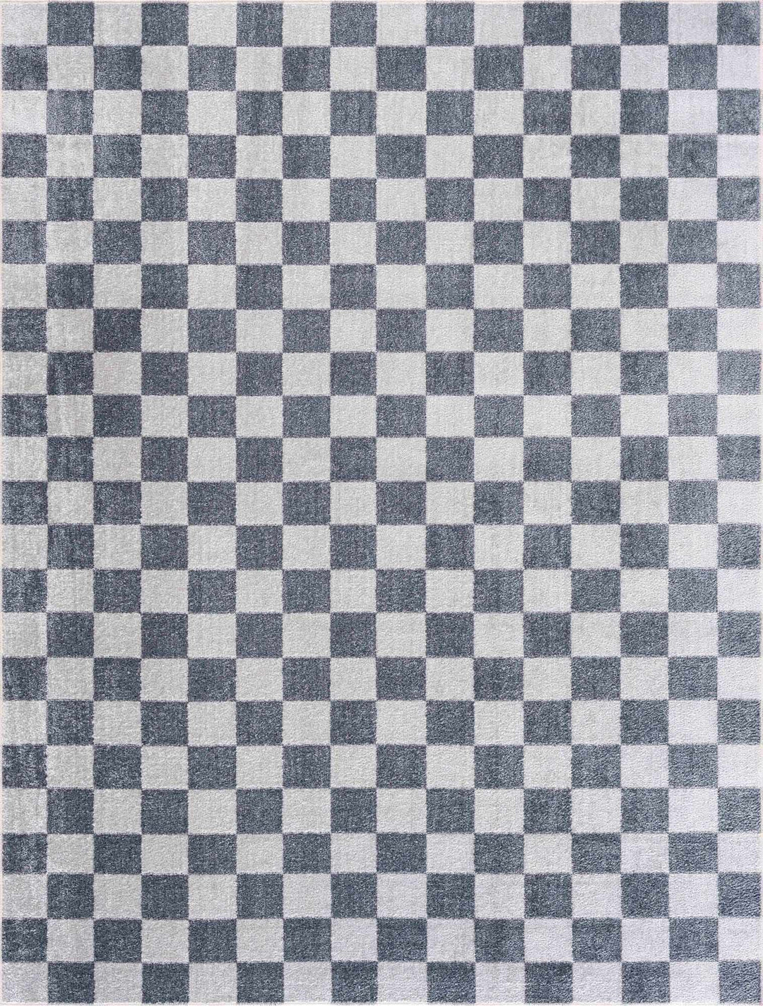 Silver and Charcoal Modern Checkered Pattern Washable Area Rug - The Rug Decor