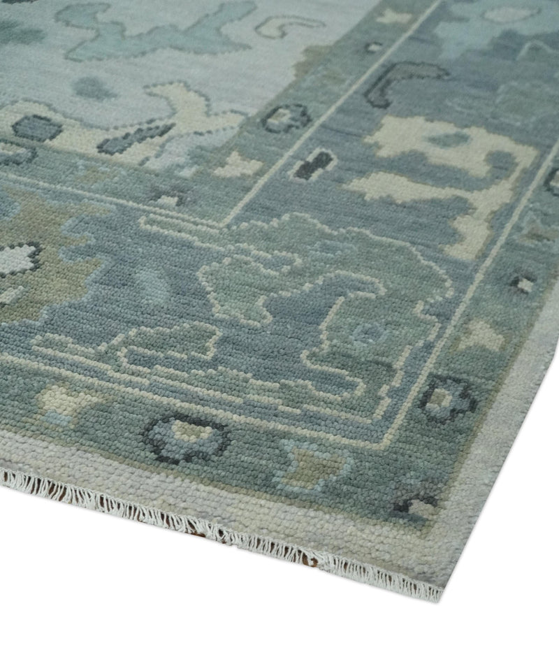 Silver and Gray Hand knotted Traditional Oushak Multi Size wool Area Rug - The Rug Decor