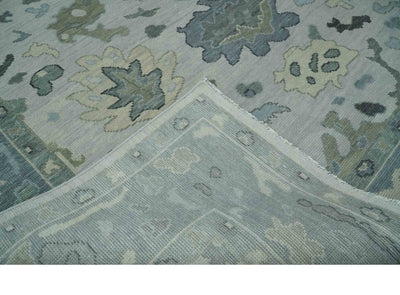 Silver and Gray Hand knotted Traditional Oushak Multi Size wool Area Rug - The Rug Decor