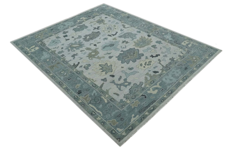 Silver and Gray Hand knotted Traditional Oushak Multi Size wool Area Rug - The Rug Decor