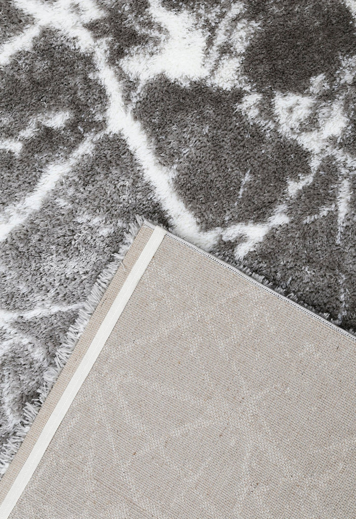 Silver And Gray Modern Abstract 5x7 Viscose Rug - The Rug Decor