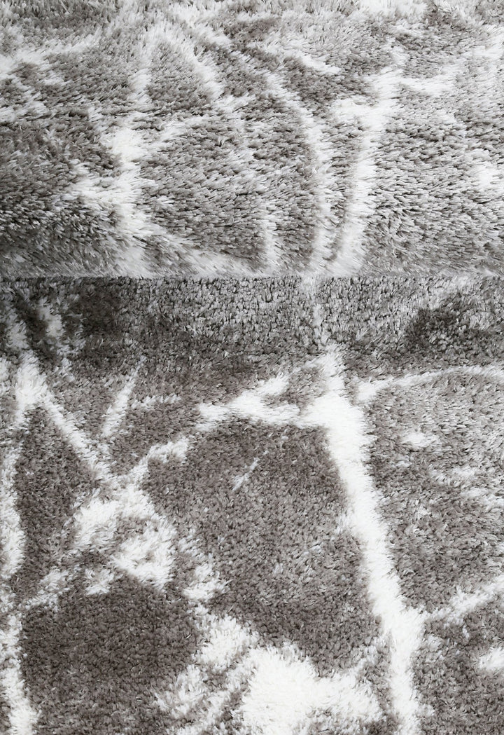 Silver And Gray Modern Abstract 5x7 Viscose Rug - The Rug Decor