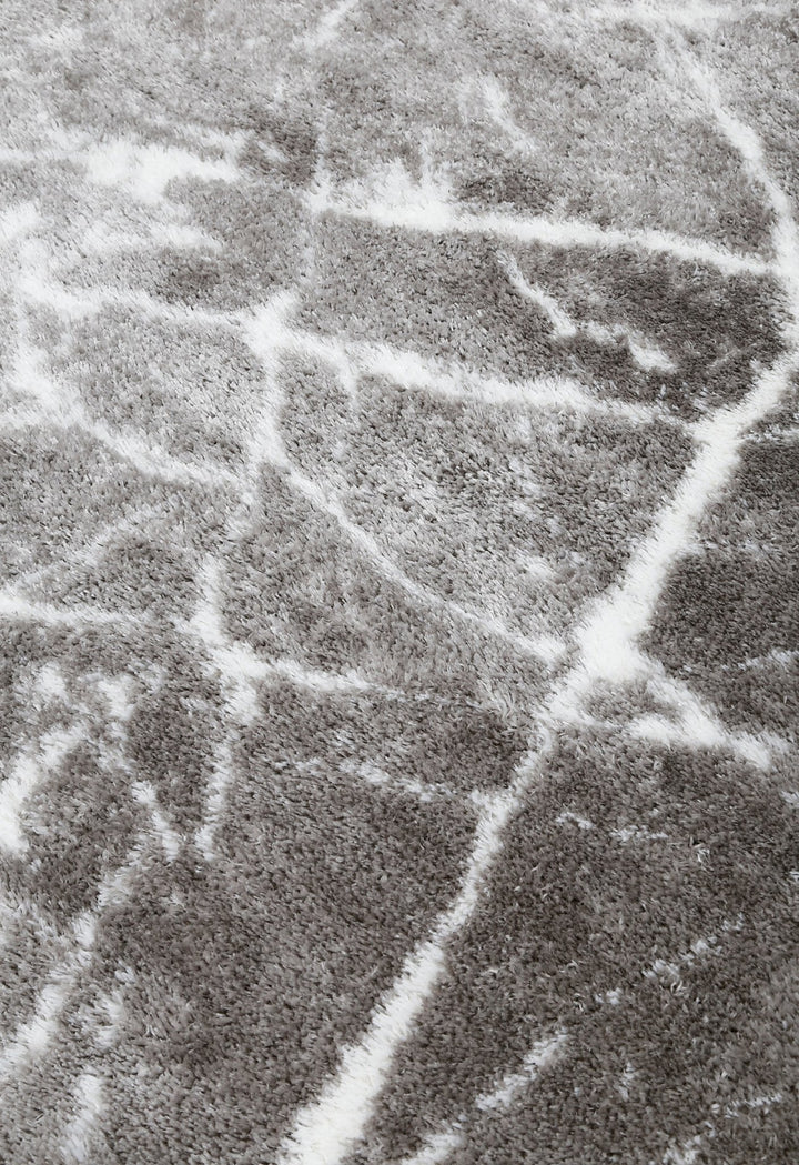 Silver And Gray Modern Abstract 5x7 Viscose Rug - The Rug Decor