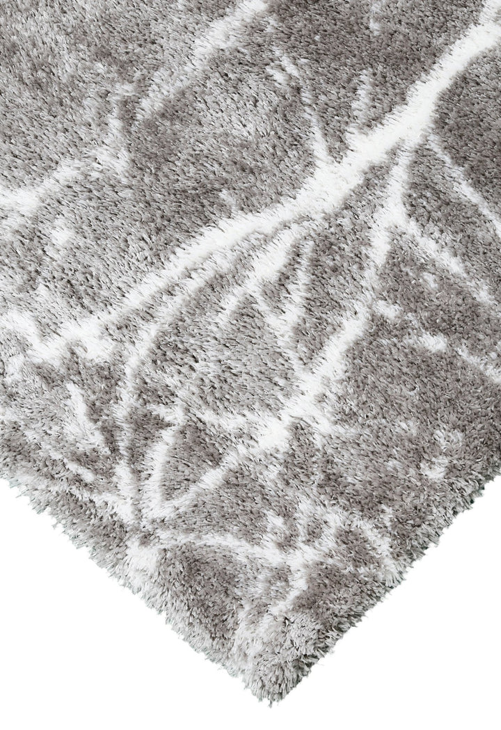Silver And Gray Modern Abstract 5x7 Viscose Rug - The Rug Decor