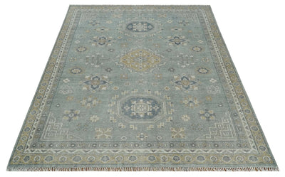 Silver, Beige and Charcoal Traditional Hand knotted Mamluk design 8x10 wool Area Rug - The Rug Decor