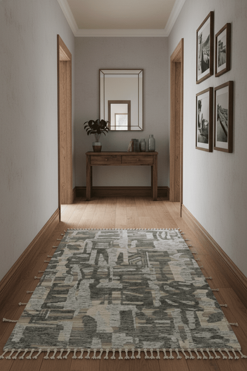 Silver, Charcoal, Beige and Tan Modern abstract Carved Texture 5x8 Hand Knotted Wool Area Rug - The Rug Decor