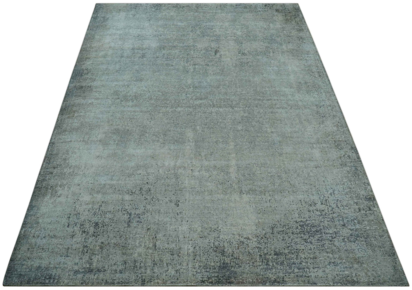 Silver design Modern Abstract Hand Knotted Bamboo Silk Area Rug - The Rug Decor