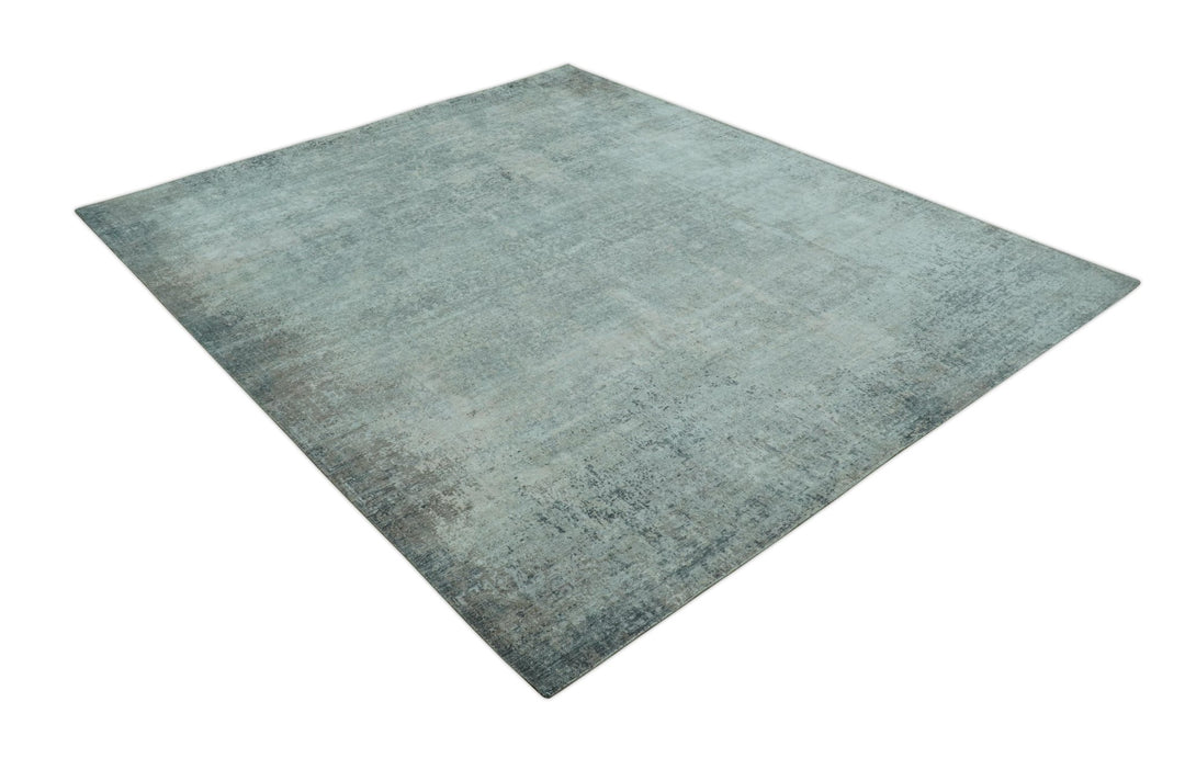 Silver design Modern Abstract Hand Knotted Bamboo Silk Area Rug - The Rug Decor
