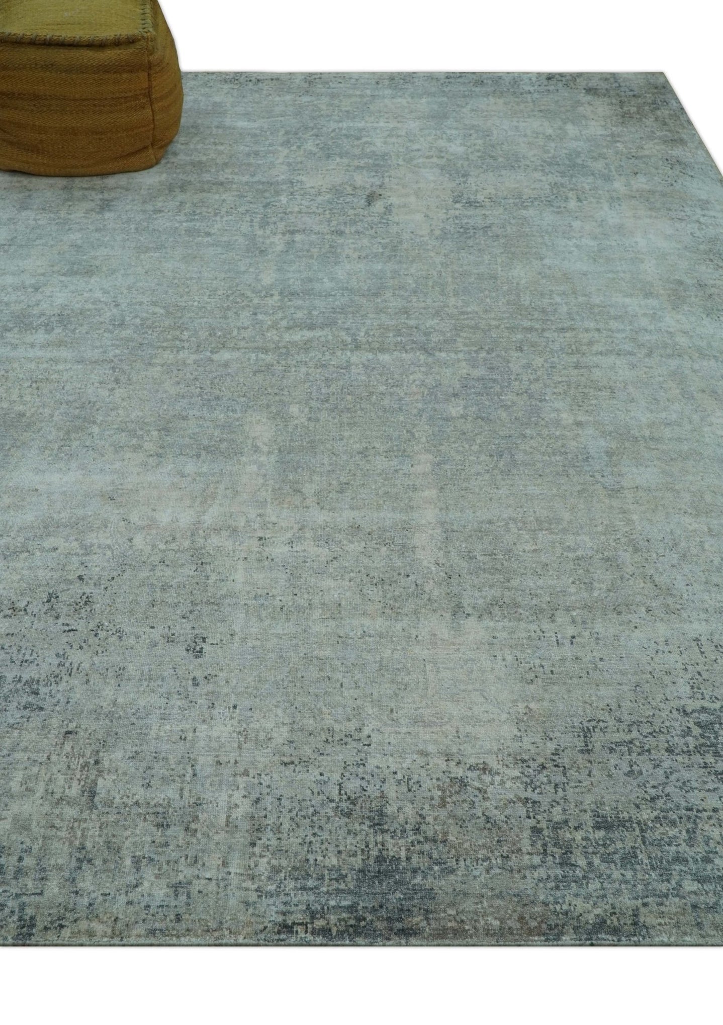 Silver design Modern Abstract Hand Knotted Bamboo Silk Area Rug - The Rug Decor