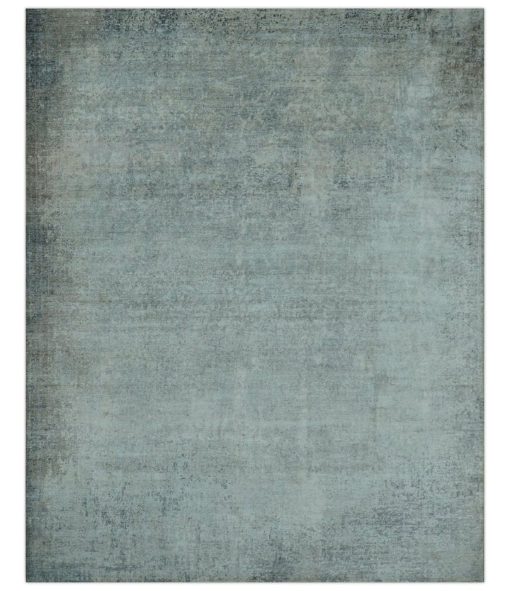 Silver design Modern Abstract Hand Knotted Bamboo Silk Area Rug - The Rug Decor