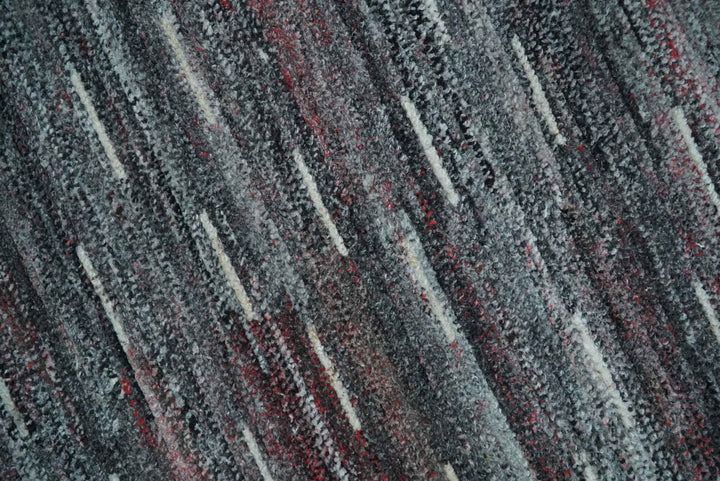 Silver, Gray, Charcoal, and Maroon Modern Abstract Dari 5x8 Pet yarn Area Rug - The Rug Decor