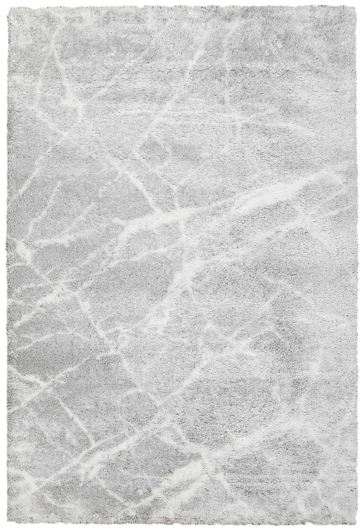 Silver Modern Abstract 5x7 Viscose Rug - The Rug Decor