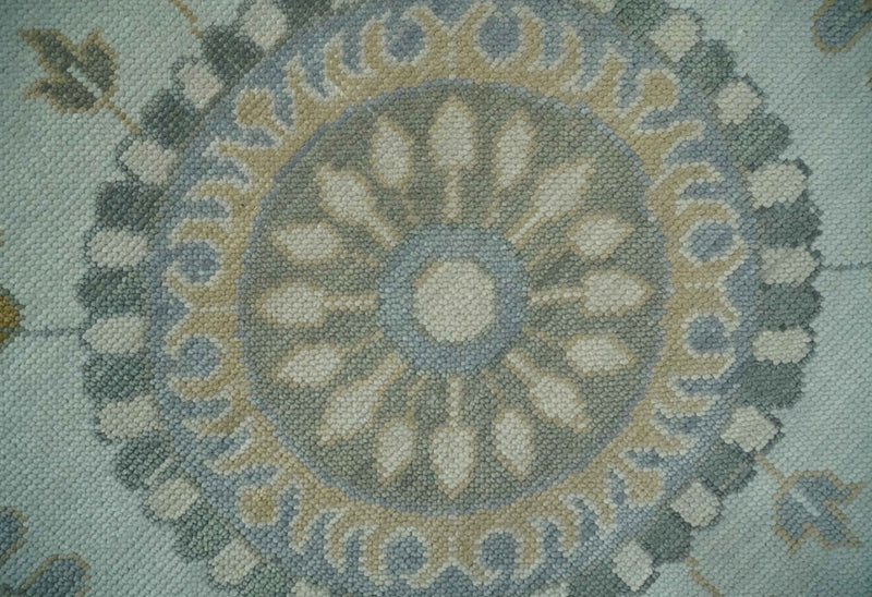 Silver, Olive and Gray Floral Herati Medallion Hand knotted Custom Made wool Area Rug - The Rug Decor