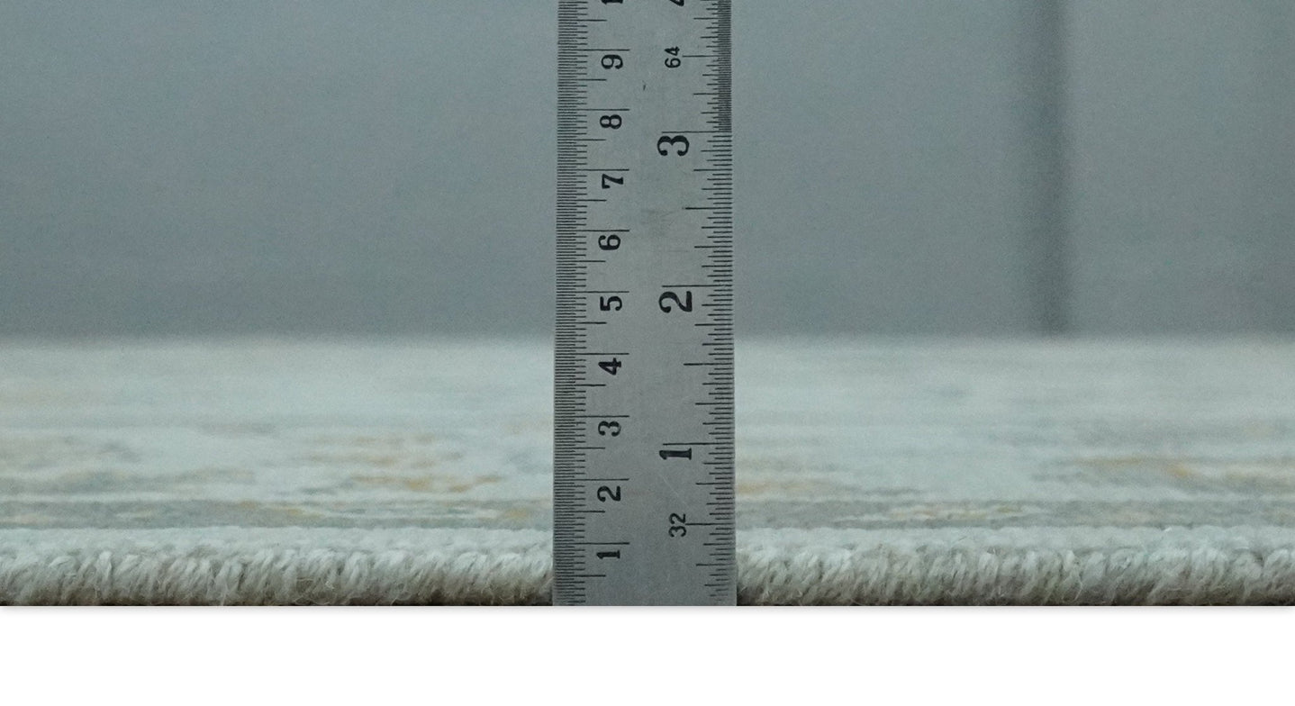 Silver, Olive and Gray Floral Herati Medallion Hand knotted Custom Made wool Area Rug - The Rug Decor