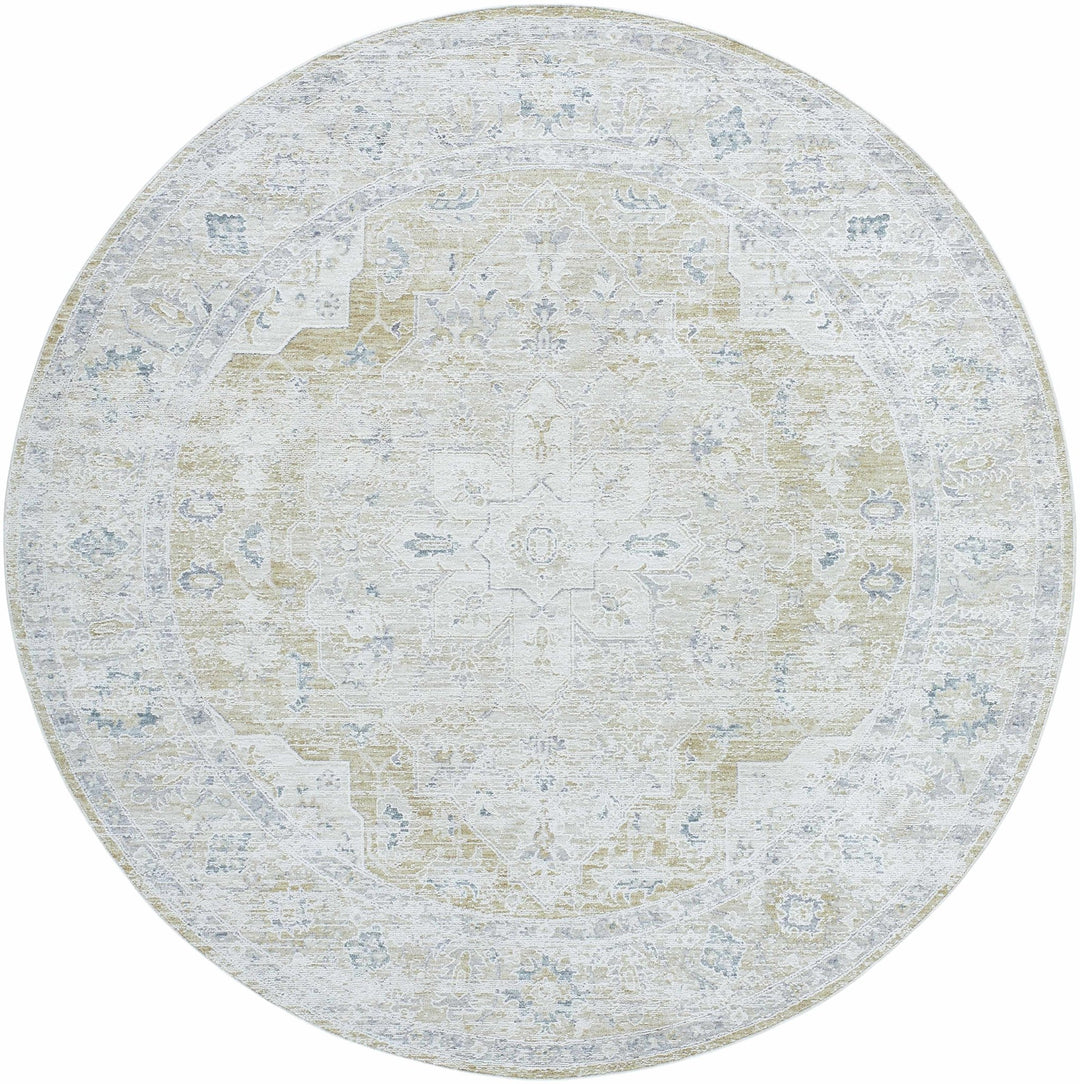 Silver Traditional Medallion Machine Woven Rug - The Rug Decor
