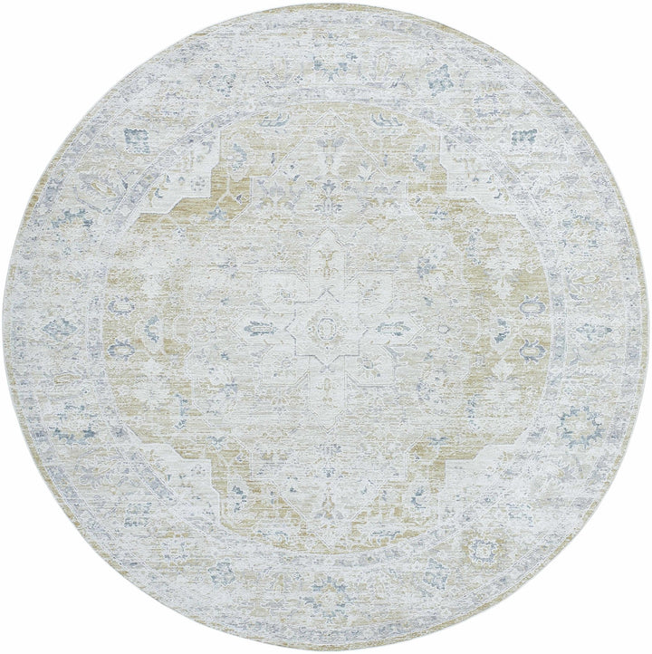 Silver Traditional Medallion Machine Woven Rug - The Rug Decor