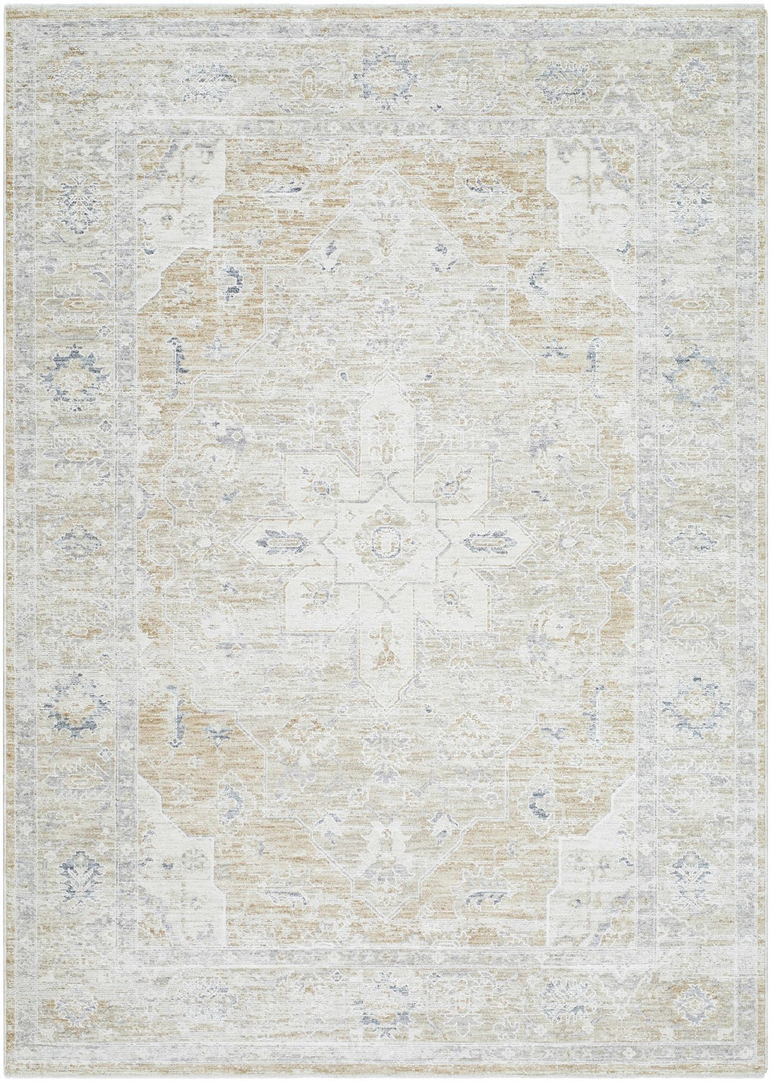 Silver Traditional Medallion Machine Woven Rug - The Rug Decor