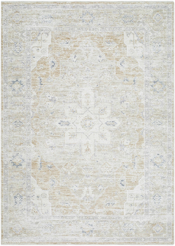 Silver Traditional Medallion Machine Woven Rug - The Rug Decor