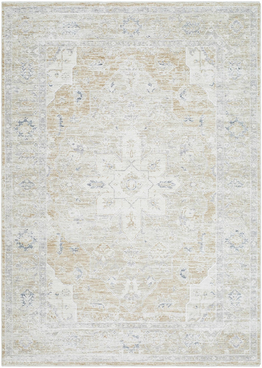 Silver Traditional Medallion Machine Woven Rug - The Rug Decor