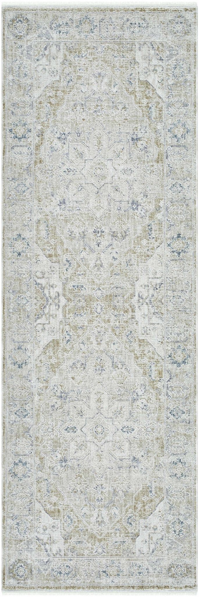 Silver Traditional Medallion Machine Woven Rug - The Rug Decor