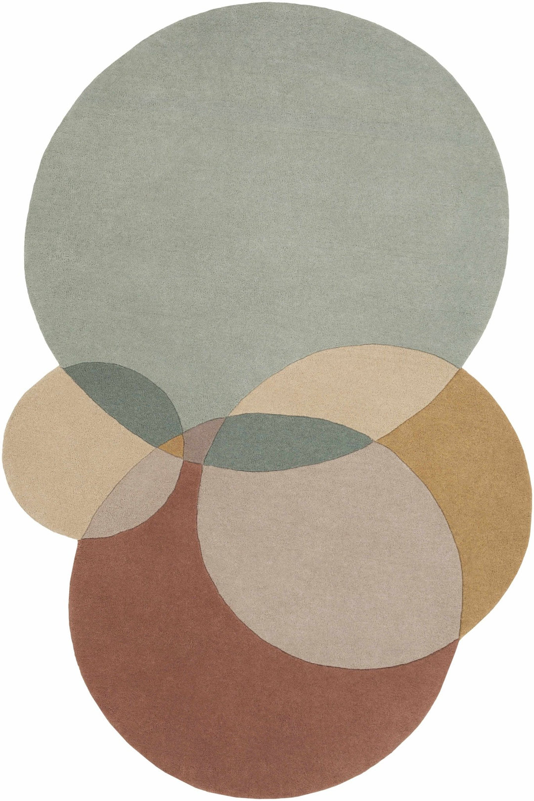 Simla Modern Abstract Beige And Brown Hand Tufted Wool Area Rug - The Rug Decor