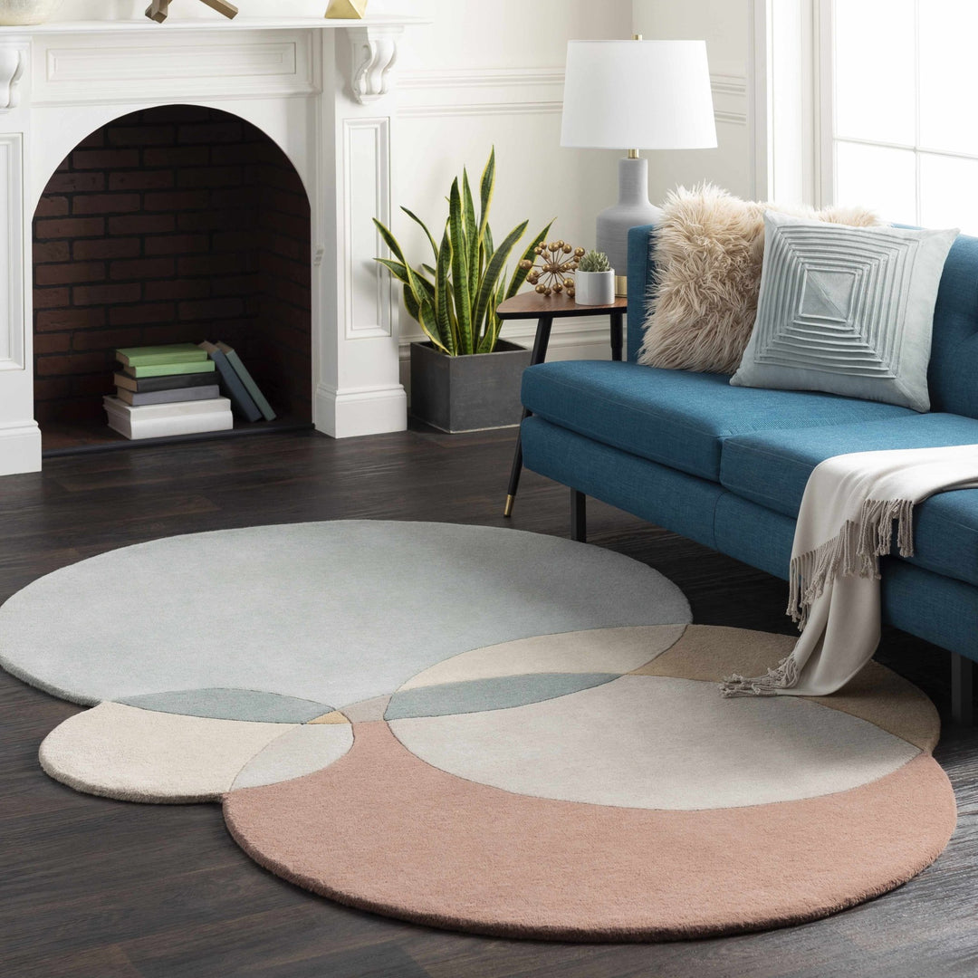 Simla Modern Abstract Beige And Brown Hand Tufted Wool Area Rug - The Rug Decor
