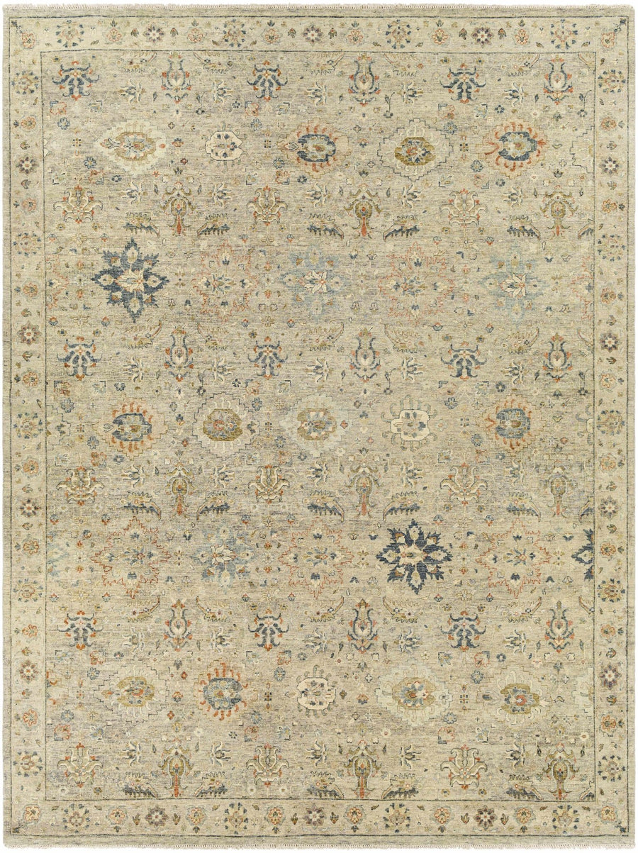 Sipocot Traditional Oushak Beige Hand Knotted Wool Area Rug - The Rug Decor