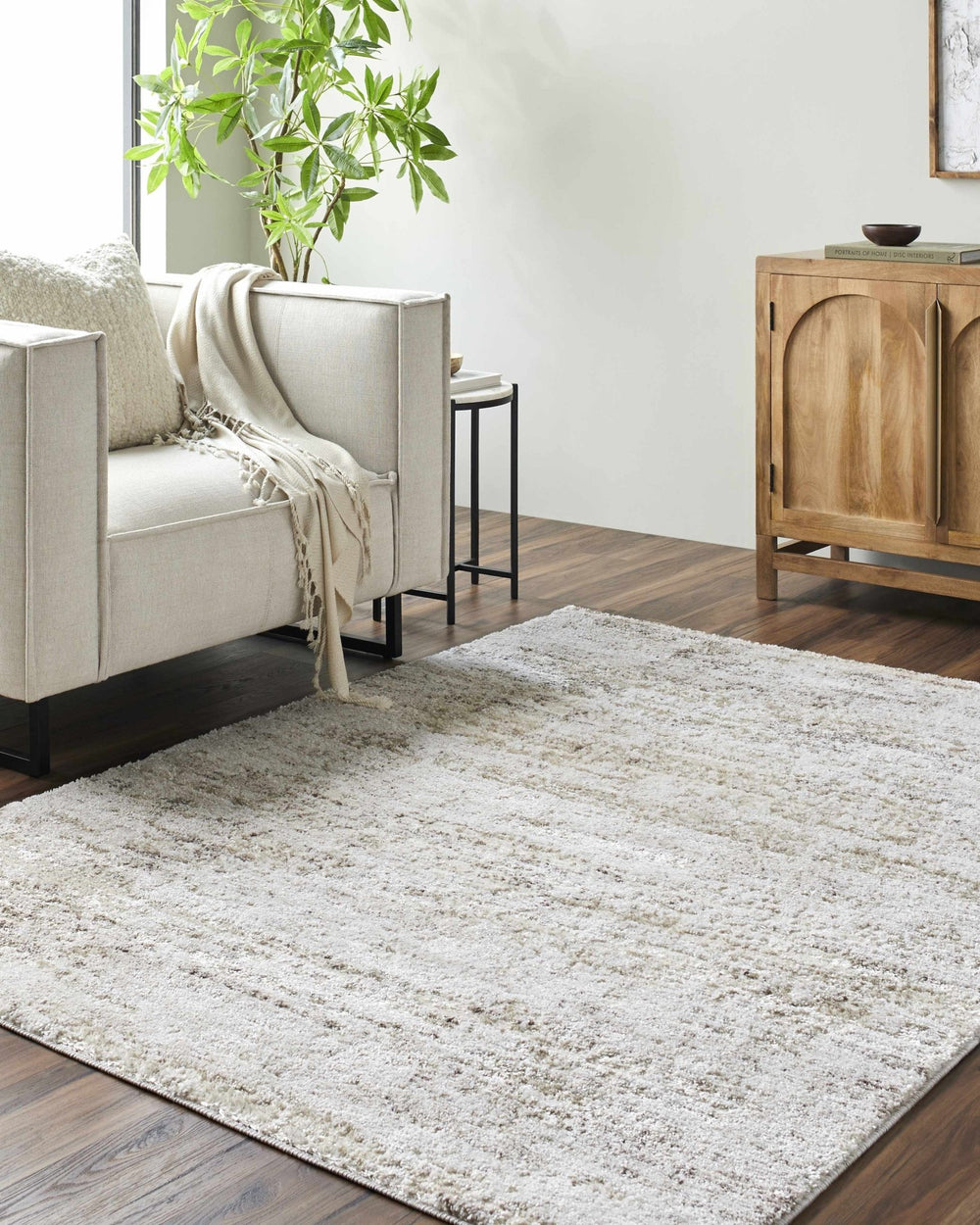 Siraj Modern Abstract Design Beige And Ivory Area Rug - The Rug Decor